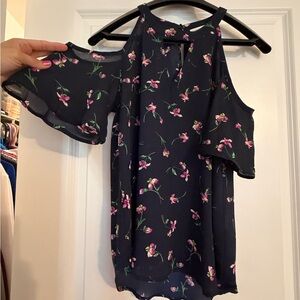 Sienna Sky Navy Floral Off The Shoulder Blouse